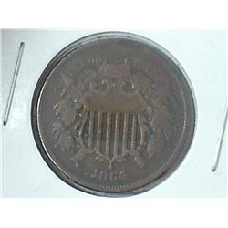 1864 TWO CENT PIECE (VERY GOOD)