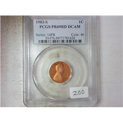 1983-S LINCOLN CENT PCGS PR69RD DCAM