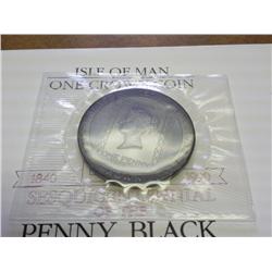 PENNY BLACK 1990 ISLE OF MAN ONE CROWN (UNC)