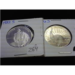 1982-S WASHINGTON & 86-S LIBERTY HALVES PF
