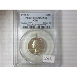 1976-S WASHINGTON QUARTER PCGS PR69DCAM