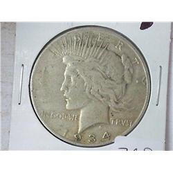 1934-S PEACE SILVER DOLLAR (KEY DATE)