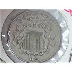 1870 SHIELD NICKEL (FINE)