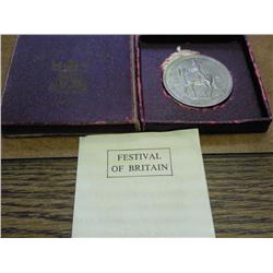 1951 FESTIVAL OF BRITAIN CROWN PIECE  (UNC)