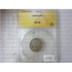 1924-S BUFFALO NICKEL ANACS (VERY GOOD 8)