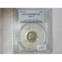 1979-S TYPE II ROOSEVELT DIME PCGS PR69DCAM