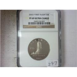 2003-P 1ST FLIGHT HALF DOLLAR NGC PF69 ULTRA CAMEO