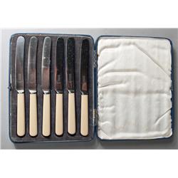 Boxed Set of Ivory Fruit Knives
