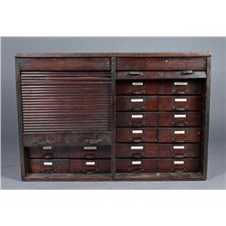 Unusual 24 Drawer Pine File Cabinet