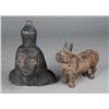 Image 1 : (2) Egyptian Style Figures, Bull, And Statue