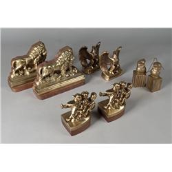 (4) Pairs of  Brass Bookends