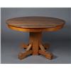 Image 1 : A Fine Oak Pedestal Round Extension Table