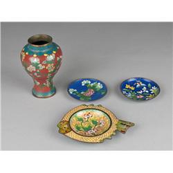 (4) Chinese Cloisonne Articles