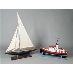(2) Wooden Boat Models