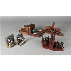(4) Pair of  Wood Bookends