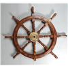 Image 1 : A Fine Brass and Solid Wood Ship's Wheel