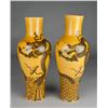 Image 1 : Pr. Large Chinese Yellow & Black Porcelain Vases