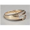 Image 2 : Three Row Diamond & 14K Gold Tapered Band Ring