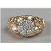 Image 1 : Diamond Cluster & 14K Gold Nugget Design Ring