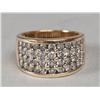 Image 1 : Four Row Diamond & 14K Gold Tapered Band Ring