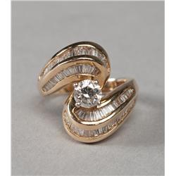 Diamond & 14K Gold Swirl Design Ring