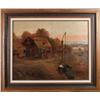 Image 1 : American Primitive Style Oil Painting on Board