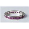 Image 1 : 14K White Gold and Ruby Eternity Ring