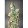 Image 2 : Chinese Carved Green Quartz Figure on Stand