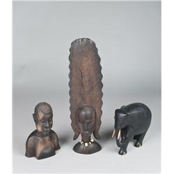 (3) African Carved Wood Figures