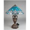 Image 1 : Very Fine Bronze & Leaded Glass Table Lamp