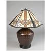 Image 1 : Bronze & Leaded Glass Table Lamp