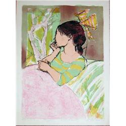 Alexander Dobkin, Young Girl, Signed Lithograph