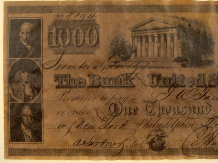 1840 1000 Bank of the United States Note