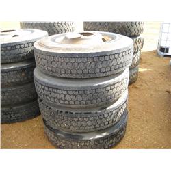(1) LOT 4 11R22.5 TIRES & WHEELS