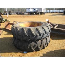 (1) LOT 2 18.4-38 TIRES & WHEELS