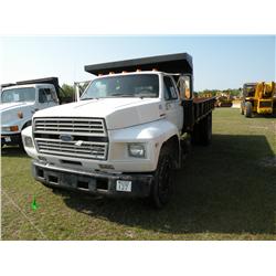 1989 FORD F600 S /A FLATBED DUMP