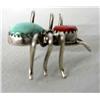 Image 2 : Native American Navajo Spider Pin Turquoise Coral Sterling