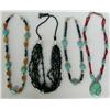 Four Turquoise, Coral and Stone Necklaces