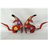 2 Red Oaxacan Howling Coyotes by Roberta Angeles