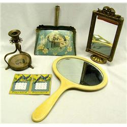 Vintage Mirrors, Dustpan, Candle Holder, Buttons