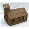 Folk Art Church Constructed Of Matchsticks