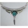 Image 2 : Native American Navajo Sterling Necklace with Turquoise Stone
