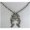 Image 1 : Native American Navajo Sterling Necklace with Sandcast Naja