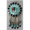 Image 1 : Native American Zuni Stone to Silver Inlay Sunface Pin/Pendant