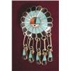 Image 2 : Native American Zuni Stone to Silver Inlay Sunface Pin/Pendant