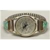 Image 1 : Native American Zuni Silver Opal Watch Band With Hallmark