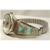 Image 3 : Native American Zuni Silver Opal Watch Band With Hallmark