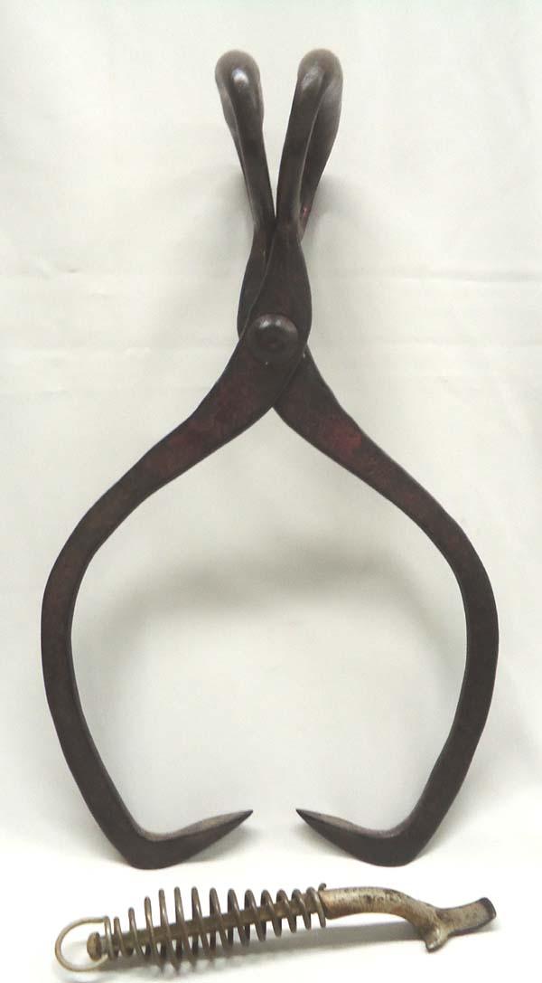 Antique Cast Iron Block Ice Tongs By Gifford Wood