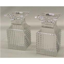 Pr Val St. Lambert Laslo Candlestick Holders