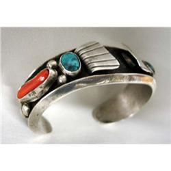 Native American Navajo Heavy Silver Watch Band Hallmark LW